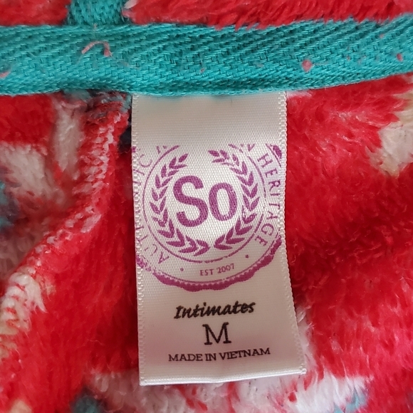 SO fuzzy zip up gingerbread pajama suit M - Picture 5 of 6